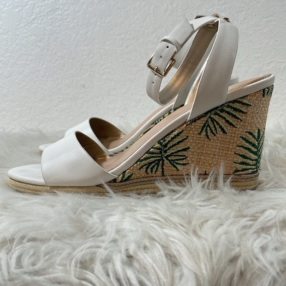 Kelly & Katie Wedge Sandal Devyn Style Tropical Palm Tree Women’s Size 8.5 - Picture 6 of 12
